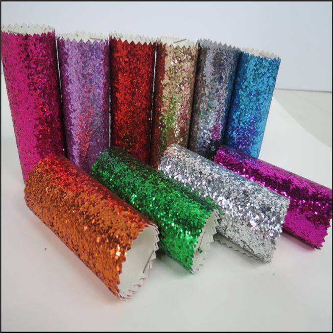 Tela multicolora de cuero sintética del brillo de la PU para los zapatos y los bolsos del papel pintado