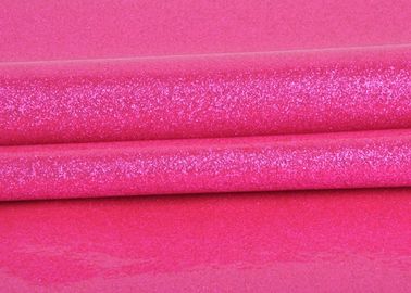 China Color rojo de Rose del brillo de la tela de cuero sintética durable del Pvc para hacer bolsos proveedor