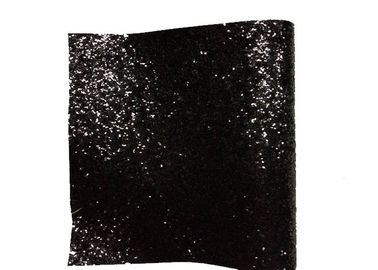 China Papel pintado negro macizo los 25cm*138cm de los recubrimientos de paredes de la tela del brillo de la materia textil de la PU fábrica