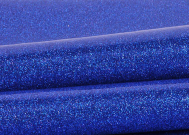 China Tela azul con la parte inferior del paño, tela especial del brillo del Pvc del brillo de la chispa del cuero de la materia textil fábrica