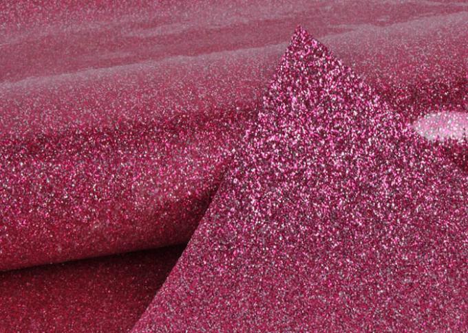 PVC del 1.38m Shinning el cuero rosado de la tela del Pvc del brillo con la parte inferior del paño